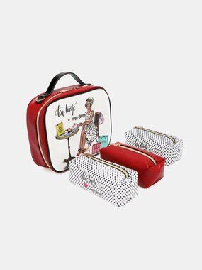 NWT Nicole Lee USA Printed Handbag with Three Pouches